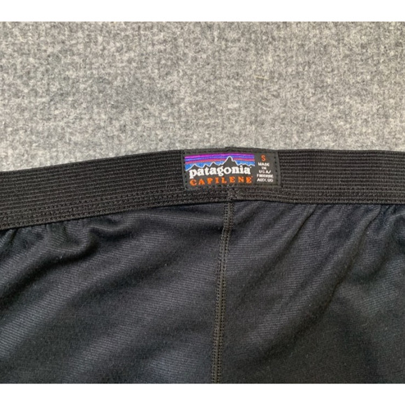 Vintage Patagonia Tights Mens Small Black Capilene Midweight Base Layer Made USA - Picture 7 of 10